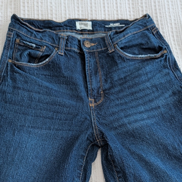 Stylish Dark Blue Cropped Jeans - Picture 6 of 8